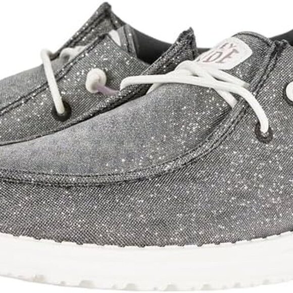 Women’s Metallic Glitter Slip-On Shoes Textile Wide Size 9 Comfortable - Picture 4 of 7